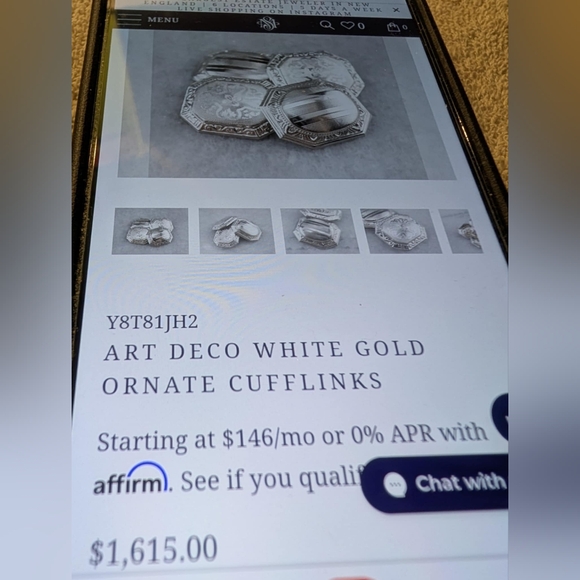 14k White Gold Art Deco Antique Cuff Links - Picture 8 of 8